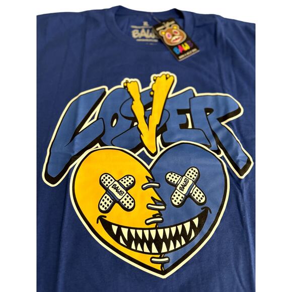 BAWS MENS T-SHIRT BLUE/YELLOW XL T-SHIRT NWT - Picture 3 of 6